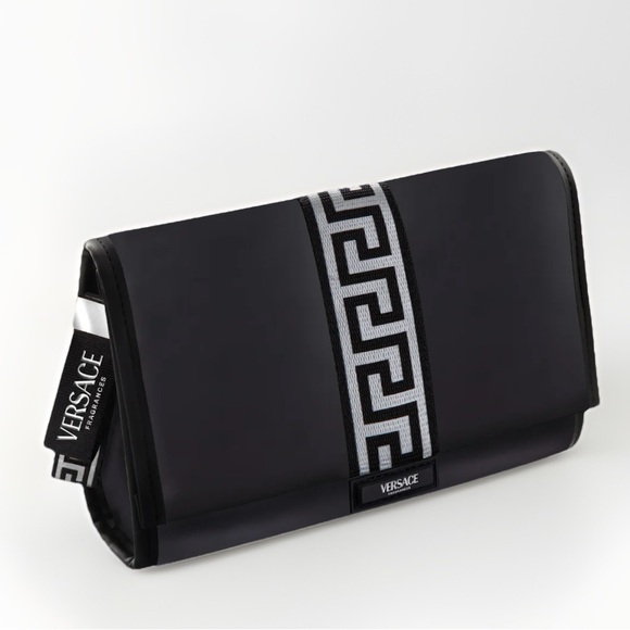 Versace Handbags - Versace Black & Silver Clutch Bag